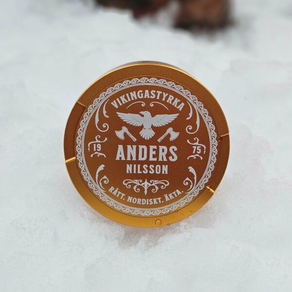 Personlig snusdosa Viking styrka Guld
