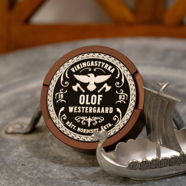 Personlig snusdosa Viking styrka Svart brun 1